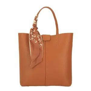 [하프클럽/지센](2컬러) 스카프 장식 스티치 사각 쇼퍼백 LAABO904