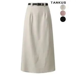 [하프클럽/]여성 벨티드 밴딩 트임 슬림 스커트