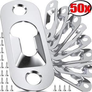 문걸이행거 50-10세트 싱글 키홀 액자 걸이 나사 포함 메탈 브라켓 아트 갤러리 디스플레이 사진용