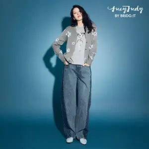 [X쥬시쥬디] (26SS) 커브드 블록 데님 팬츠(밴딩X)(+비즈참키링)