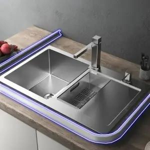 쾌적한 주방 만들기 휘어지는 싱크대 흡착식 설거지 물튀김 방지 100cm