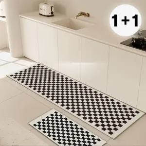 [2종세트] 체커 규조토 발매트 주방매트 발판 (5타입)