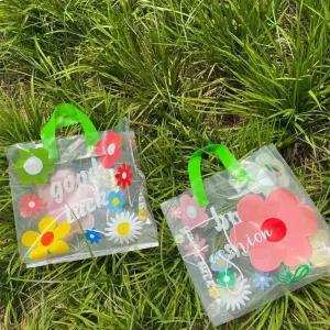 예쁜 비닐 봉투 꽃송이/포장지/쇼핑백/옷가게/주머니/가방/업소용/포장백/손잡이/손잡이백/선물용