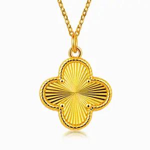 [한국금다이아몬드] 순금 목걸이 컷팅 클로버 24K 대