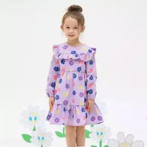 [팬콧키즈] 데이지덕 패턴 프릴 원피스(VIOLET)