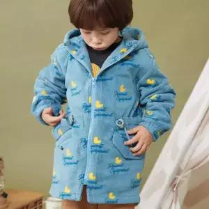 [팬콧키즈] 이큅먼트 로고패턴 후드 롱 점퍼(SKY BLUE)