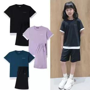 [롯데백화점]블랙야크 키즈 (26신상)시원한소재 활동량 많은아이필수템 기능성레이어드반팔5부세트