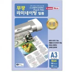 라미에이스 코팅용지 무광 코팅필름 A3 100mic 100매 코팅지 용지