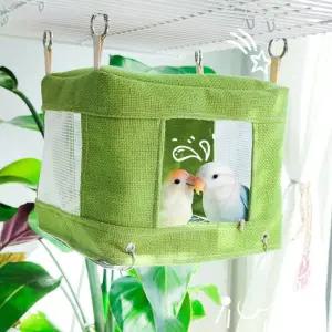 [퍼니메이커]앵무새 해먹 쉼터 새집 동지형 하우스 벽걸이형 패브릭 둥지 새장용 조류용품 앵무새용품 앵무