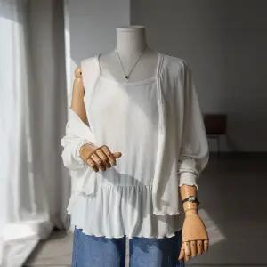 (안나앤플러스) 애딘 프릴 가디건 세트[세트ED749] 빅사이즈