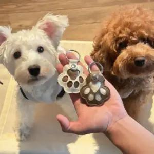 강아지 고양이 털뭉치 보관함 추억 기념 키홀더 반려견 털 보관 케이스 키링