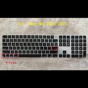 호환  2025 2024 iMac M4 매직 키보드용 터치 ID 및 숫자 키패드 포함 A3119 실리콘 키보드 커버 스킨