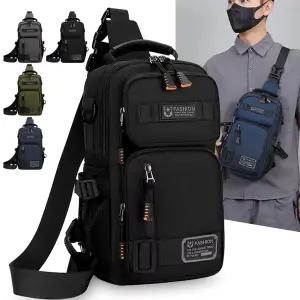 호환 남성용 캠핑 웨이스트 팩 체스트 백 옥스포드 백 남성용 캐주얼 핸드백 아웃도어 하이킹 등산 여행 백
