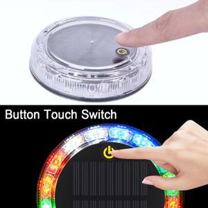 태양열 충전 마그네틱 RGB LED 경고등 바 자동차 트럭 버스 야간 자동 사이드 테일 라이트 깜박이는 램프 와이어링