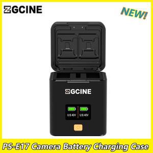 ZGCINE PS-E17 카메라 배터리 충전 케이스 2 슬롯 SD 카드 보관 USB-C (캐논 R50 R8 m6mark2 200D M5 용)