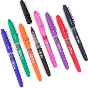 라이트치 리퀴드 잉크 롤러볼 펜 퀵 드라이 0.5mm 엑스트라 파인 포인트 8개 글쓰기 필기 및 스케치용