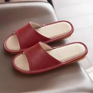 [라일리] Rly 린넨 남성 실내화 여성 가죽 사계절 슬리퍼 거실