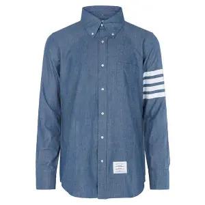 톰브라운 26SS 블루 사선 스트레이트 핏 샴브레이 셔츠 MWL272E 00111 450