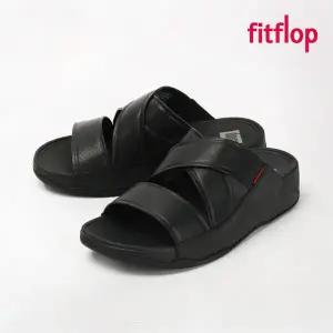 핏플랍 샌들 치 레더 슬라이드 남성 블랙 B08-001