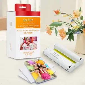 KP108 인화지 세트 6 인치 잉크 카트리지 호환 Canon Selphy CP1300 CP1500 CP1200 CP1000 프린터 Canon Se