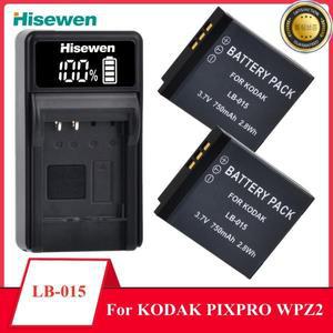 LB-015 LB KODAK PIXPRO WPZ2 디지털 카메라 액세서리용 C형 포트가 있는 배터리 + LED USB 충전기