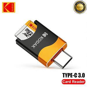 새로운 KODAK T330 마이크로 SD 카드 리더기 Type-C TF 메모리 휴대폰 태블릿 및 컴퓨터에 적합한 고속 OTG