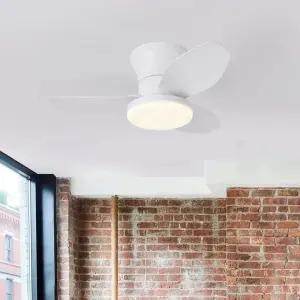 천정형 선풍기 실링팬 25인치 거실 침실 식당 주방용 LED 조명 DYI 설치 하얀색