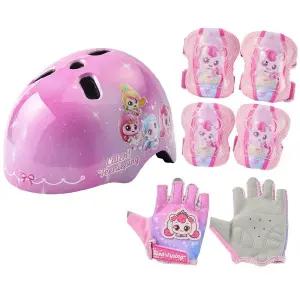 프린세스 캐치 티니핑헬멧 장갑 보호대 자전거 어린이 안전장비 풀세트