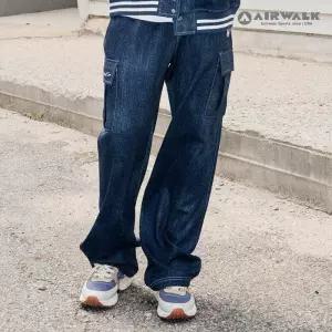 [에어워크주니어]주니어 아치로고 포인트 데님룩 카고 팬츠