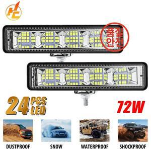 자동차 작업등 LED 바 오프로드 SUV ATV 트랙터 보트 굴삭기 4x4 24 72W 1 개