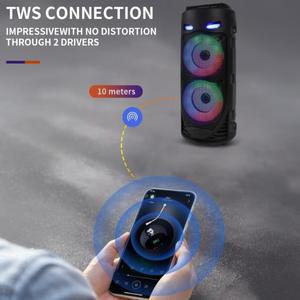 유선 마이크 및 원격 제어 기능이 있는 블루투스 스피커 가족 노래방을 위한 휴대용 대형 전력 스테레오