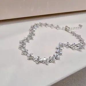 S754 여성 컷팅 꽃 팬던트 심플 은팔찌 유니크 데일리 팔찌 실버925