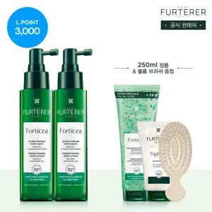 [롯데백화점]르네휘테르 [4DPT]포티샤 뿌리볼륨 두피앰플 세럼100ml 듀오(+정품&브러쉬)(+L.POINT 3천점)