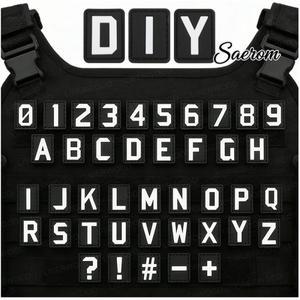 야광 PVC 알파벳 숫자 패치 - 모자 헬멧 배낭 조끼 유니폼용 후크 백킹 포함 26개  10개