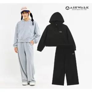 [에어워크주니어]여아 크롭 후드티 베이직 트레이닝팬츠 상하세트