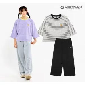 [에어워크주니어]여아 7부 티셔츠 와이드 트레이닝팬츠 상하세트