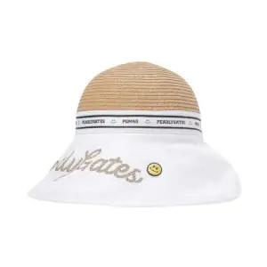 파리게이츠골프모자 PQS 521E2CP008_WH 여성 스마일 로고 자수 지사 블록 버킷햇