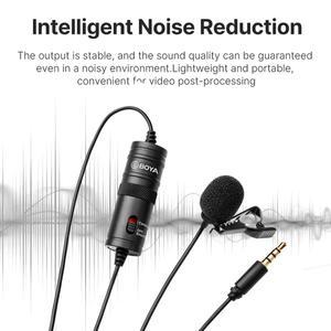 BOYA BY-M1 무지향성 라발리에 마이크 DSLR 카메라 캠코더 스마트 폰용 3.5mm 플러그가있는 옷깃 클립 온