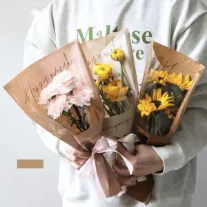 방수 투명 비닐 꽃다발 포장지 플라워 포장용 단일 꽃 꽃집 한송이 꽃꽂이