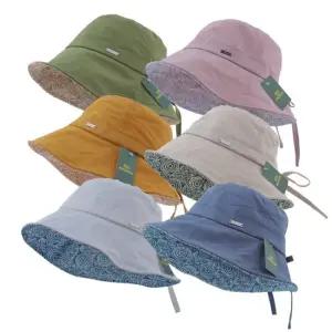 UV차단 시원한 여름 중년여성 엄마 와이어챙 페이즐리챙 리본끈 벙거지 AN-B46