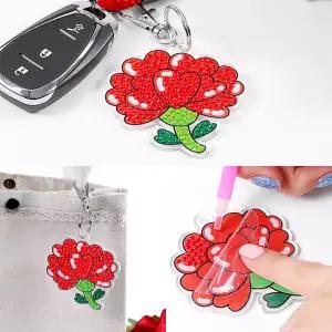 하트 카네이션 보석십자수 키링 만들기 어버이날 스승의날 만들기재료 (20개) 배송비X