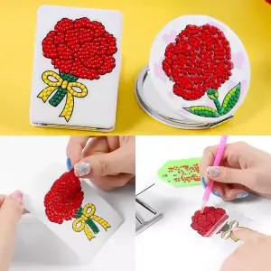 카네이션 보석십자수 손거울 만들기 어버이날 스승의날 만들기 (10개) 무료배송
