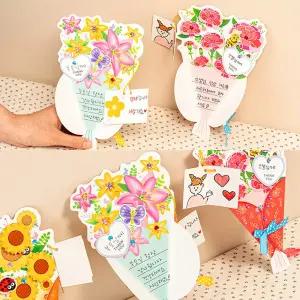 카네이션 카드 만들기 어버이날 스승의날 꽃다발 감사 엽서 편지 (25개) 무료배송