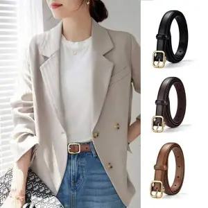 여자 출근 룩 청바지 코디 가죽 버클 벨트 허리띠