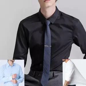 남성 사방스판 캐주얼 셔츠 와이셔츠 구김 기본 단체복 근무복