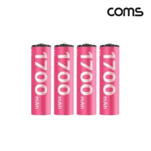COMS 충전식 건전지 리튬배터리 AA형 4개입 1.5V 17