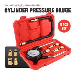 정밀 엔진 압축 게이지 키트 가솔린/디젤 및 실린더 진단용 0-300PSI M10/M12/M14/M18 어댑터