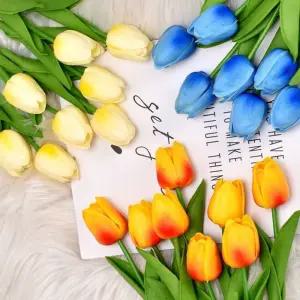 튤립 조화 꽃 장식 10송이 세트/인테리어/소품/화분/성묘/납골당/봄꽃/인조/화병/플랜테리어