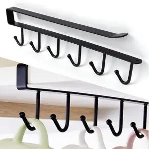 선반 후크고리 6구 블랙 틈새 걸이 주방 옷장 진열 틈새다용도걸이