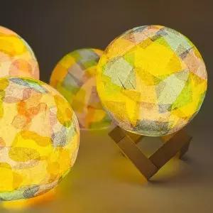 솜씨키트 습자지 색조각 달 무드등 조명 만들기 DIY 키트